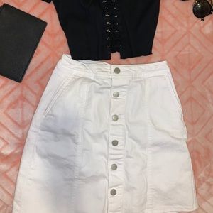 Vintage White Jean Skirt